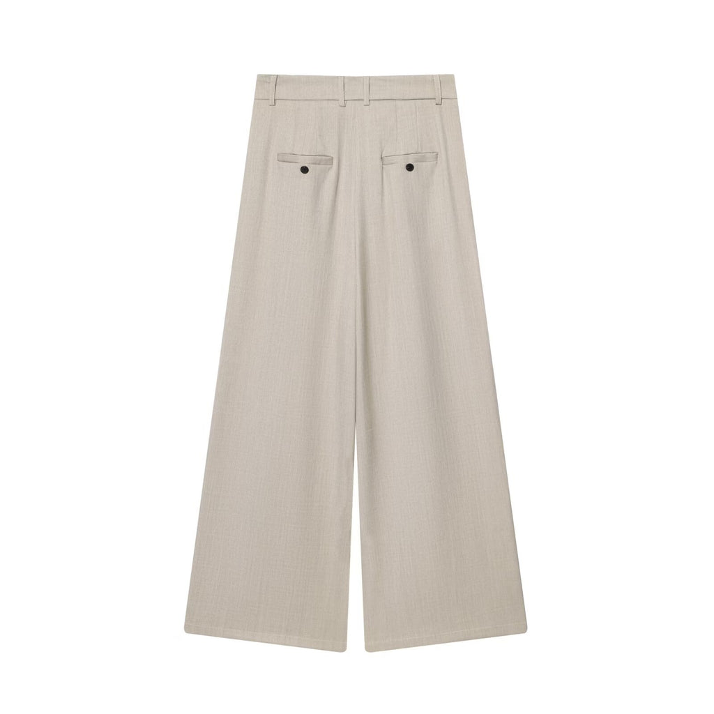 Loose and high-end wide pleated pants