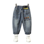 Loose Straight Leg Denim Pants for Boys