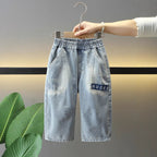Straight Leg Loose Denim Pants for Boys