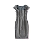 Solid color pullover square neck dress