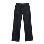 Mid waist wide leg zipper jeans
