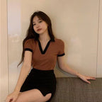 Cute and Trendy Short Sleeve T-Shirt for Women Casual Style with Sweet and Edgy Design Fashionable Crop Top Unique Style
