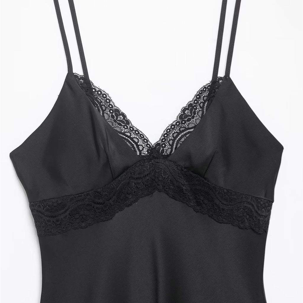 Sexy Luxurious Double-Layer Lace Strap Dress for Women