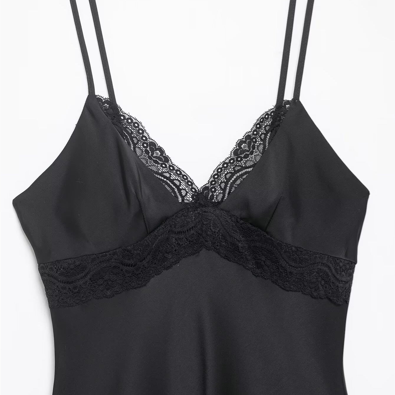 Sexy Luxurious Double-Layer Lace Strap Dress for Women