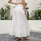 Solid Color Strapless Multi-Way Wear High Waist Mid-Length Dress
