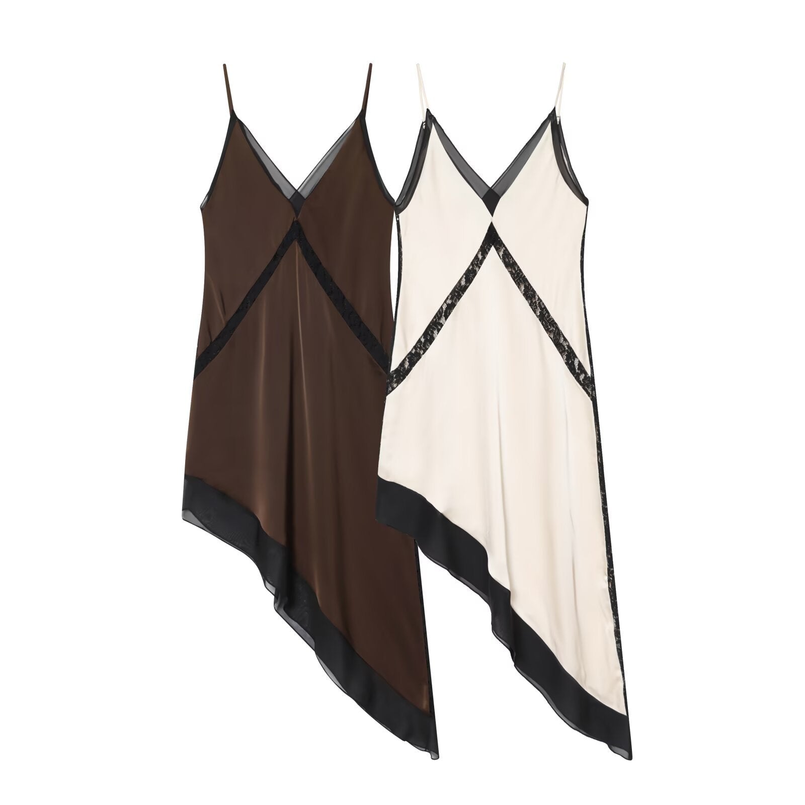 Style New Women's Fashion Satin Asymmetric Midi Dress