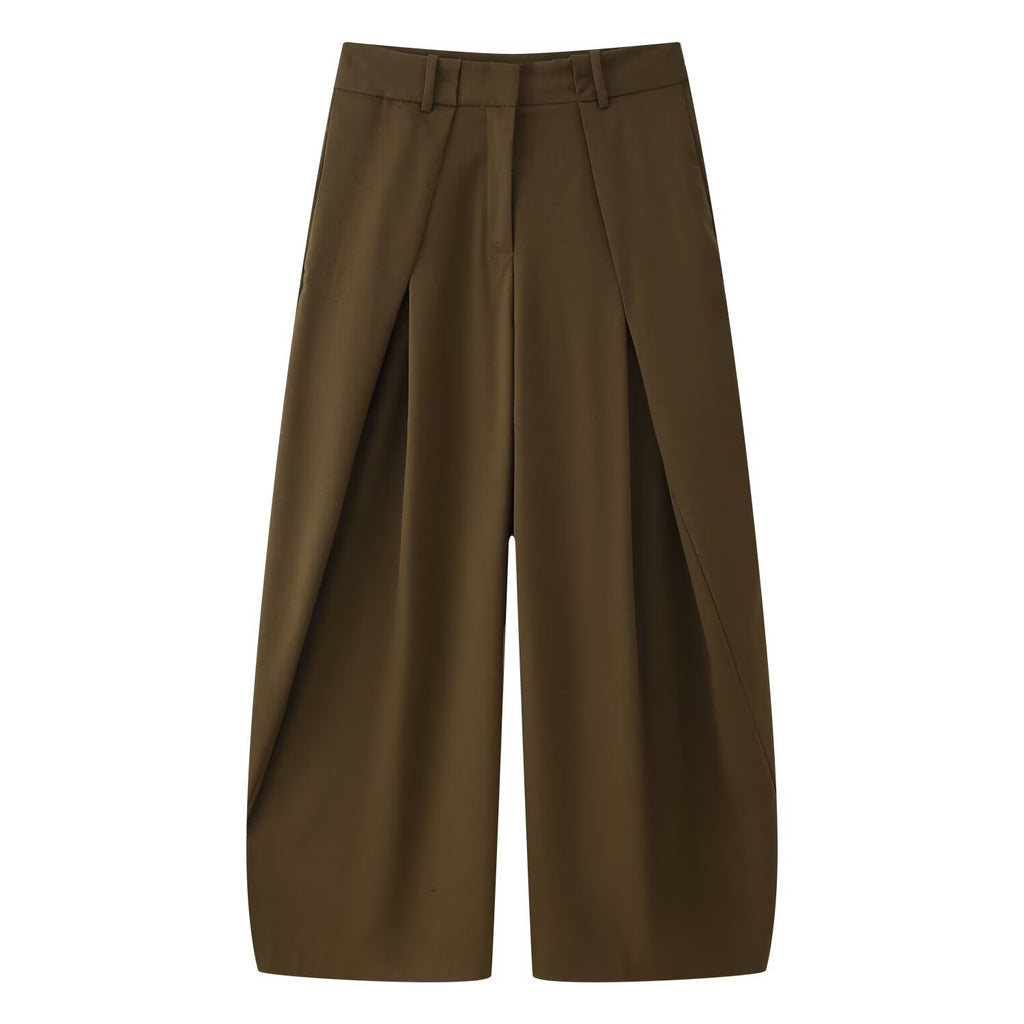Street loose pleated pants women's clothing