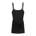 Slim fit sleeveless pleated jumpsuit short skirt