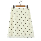 Wave Point Low Waist A Swinging Mid length Skirt