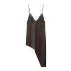 Spicy girl splicing asymmetrical top