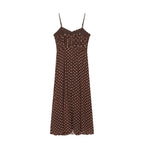 French polka dot chiffon camisole dress