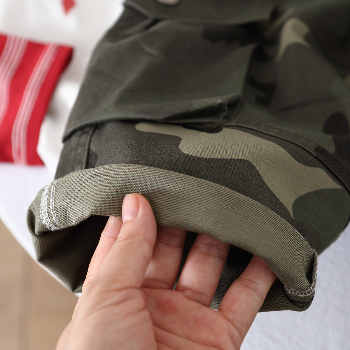 Boys Camouflage Cargo Pants Casual Straight Leg Trousers