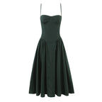 Christmas red three-dimensional steel ring pleated dress