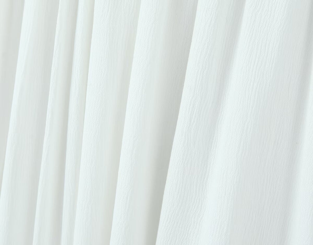 Backless tied long skirt with sweet bubble sleeves slim fit dress
