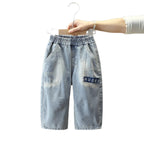 Straight Leg Loose Denim Pants for Boys