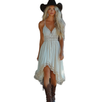Western Ranch Style Casual Strap Dress for Women Summer New Fashion