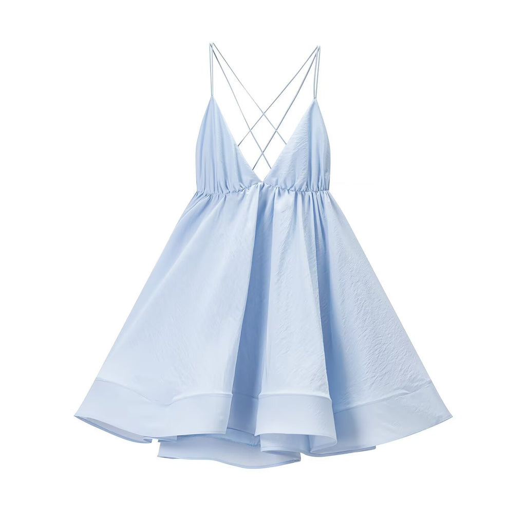 Vacation style spicy girl V-neck camisole backless dress