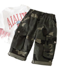 Boys Camouflage Cargo Pants Casual Straight Leg Trousers