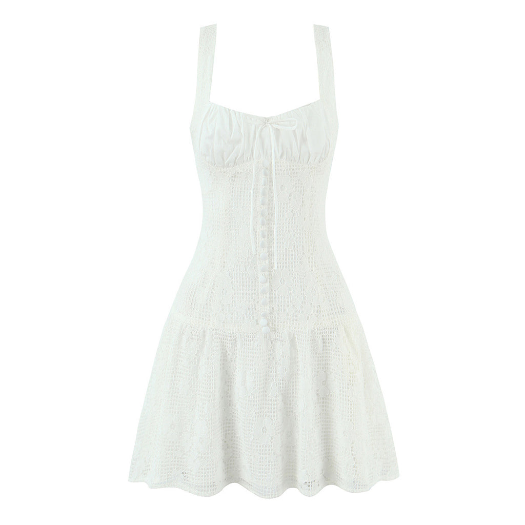 Plum lace slimming camisole dress
