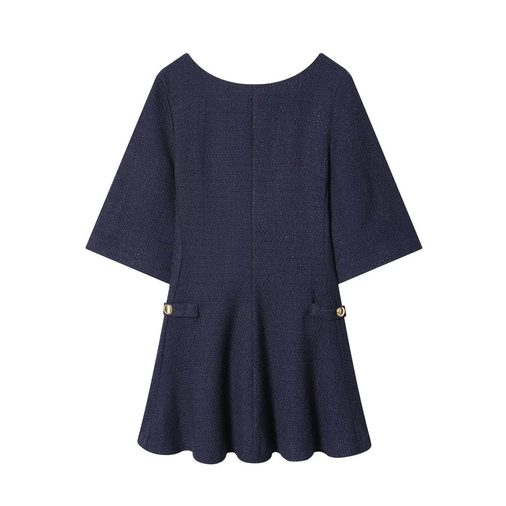 Elegant women's looped velvet dress