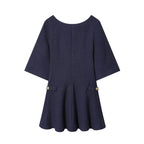 Elegant women's looped velvet dress