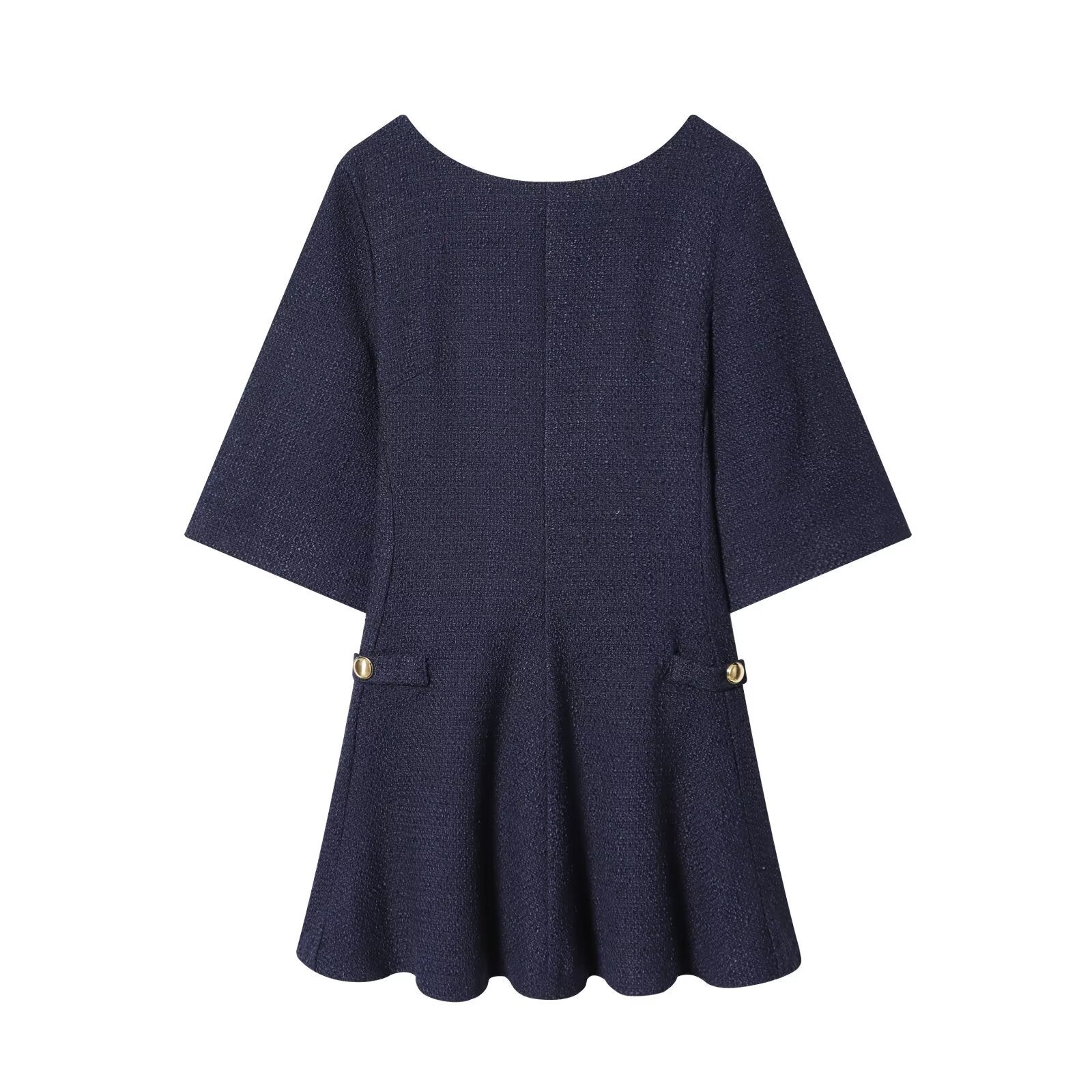 Elegant women's looped velvet dress