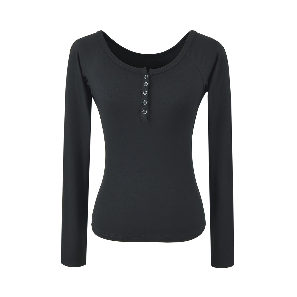 Henley Long Sleeve Slim Fit T-Shirt