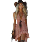 Bohemian Vintage Dress for Women - Casual Holiday Beach Dress with Sexy Style