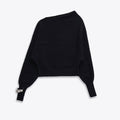 Versatile asymmetric bracelet knit sweater