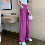 Wide Leg Pants Women Summer Lightweight High Waist Drapey Floor-Length Slim Straight Leg Casual Petite Suit Pants Versatile