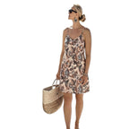 Summer New Plus SizeStyle Printed Strap Dress Beach Vacation Floral Dress