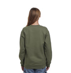 Give Thanks Sequin Bubble Letter Sweatshirt | Thanksgiving & Fall Fashion (HEATHER ARMY GREEN)