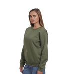 Give Thanks Sequin Bubble Letter Sweatshirt | Thanksgiving & Fall Fashion (HEATHER ARMY GREEN)