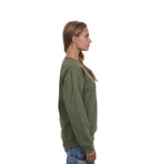 Give Thanks Sequin Bubble Letter Sweatshirt | Thanksgiving & Fall Fashion (HEATHER ARMY GREEN)
