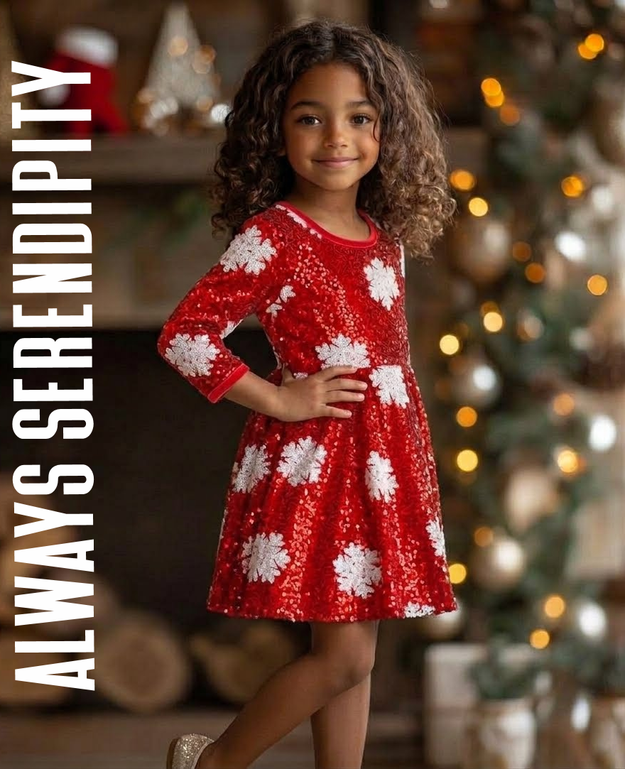 Viral Red Sequin Christmas Snowflake Dress ✨ Holiday Photoshoot Skater Dress