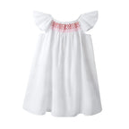 Floral Summer Dress for 1 2 3 4 5 6 Years Girls Smocking Design with Flying Sleeve Baby Toddler Daily Cute Clothes
