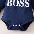 2PCS Fashion Baby Boy Autumn Clothing Set Hooded Long Sleeved Jumpsuit+Pants Sports Style Outfit for Infant 0-24 Months Blue&Red
