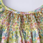 Floral Summer Dress for 1 2 3 4 5 6 Years Girls Smocking Design with Flying Sleeve Baby Toddler Daily Cute Clothes