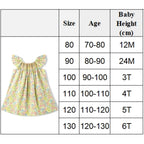 Floral Summer Dress for 1 2 3 4 5 6 Years Girls Smocking Design with Flying Sleeve Baby Toddler Daily Cute Clothes