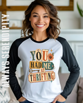 "You Had Me At Thrifting" Retro Raglan Tee