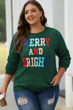 Dearlovers White Merry And Bright Cable Knit Pullover Sweatshirt