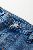 Dusk Blue Seam Detail Ankle Length Cropped BarrelJeans