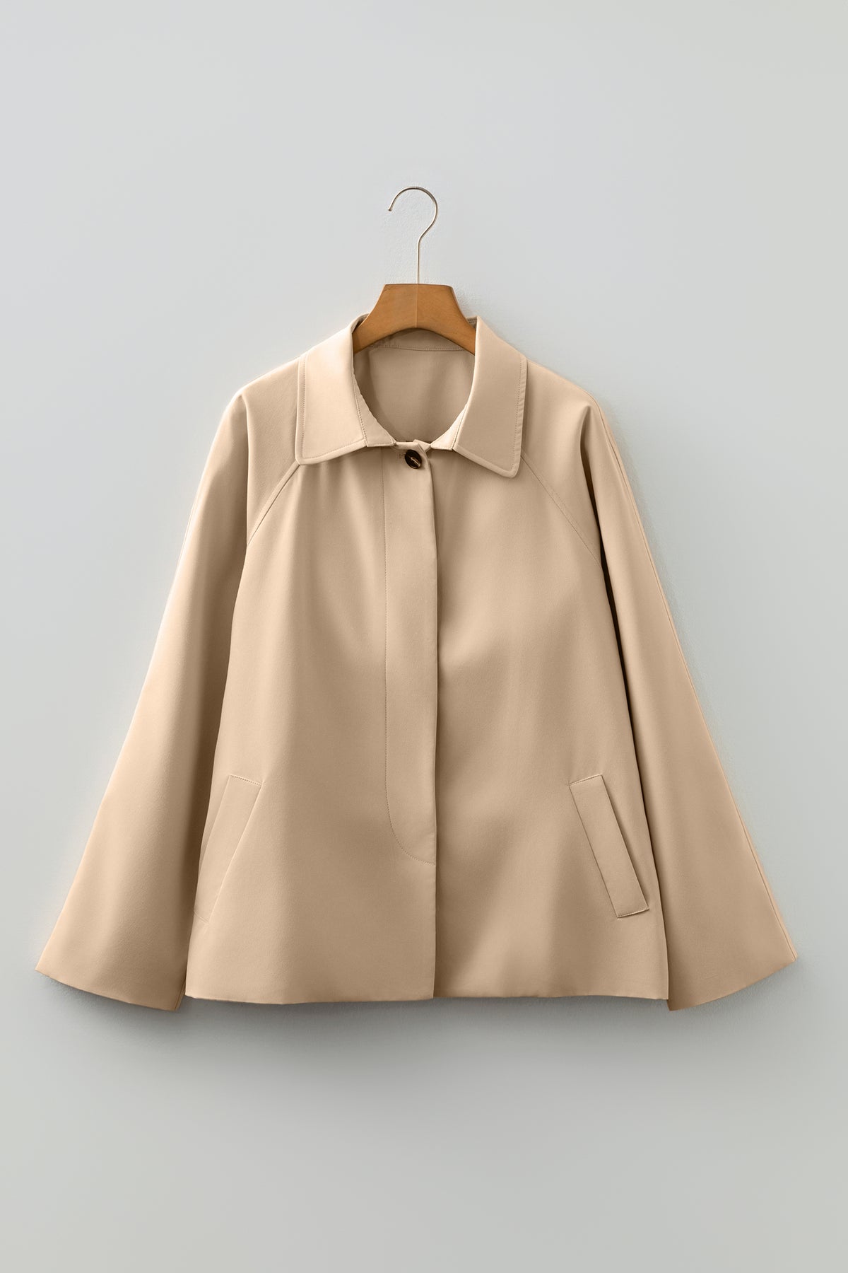 Parchment Plaid Liner Patchwork Single Breasted Trench Coat