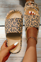 Black Print Thick Sole Slip On Slippers