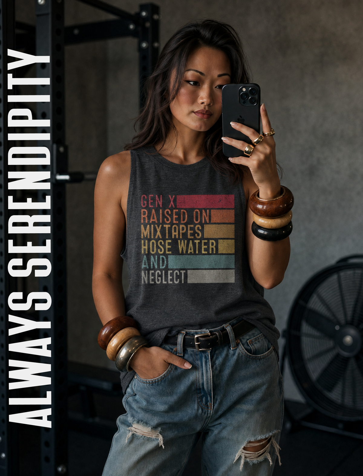 "Gen X: Raised on Mixtapes & Hose Water" Retro Muscle Tank (Tee)