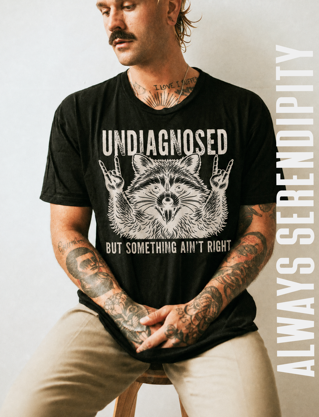 "Undiagnosed" Rocker Raccoon Graphic Tee