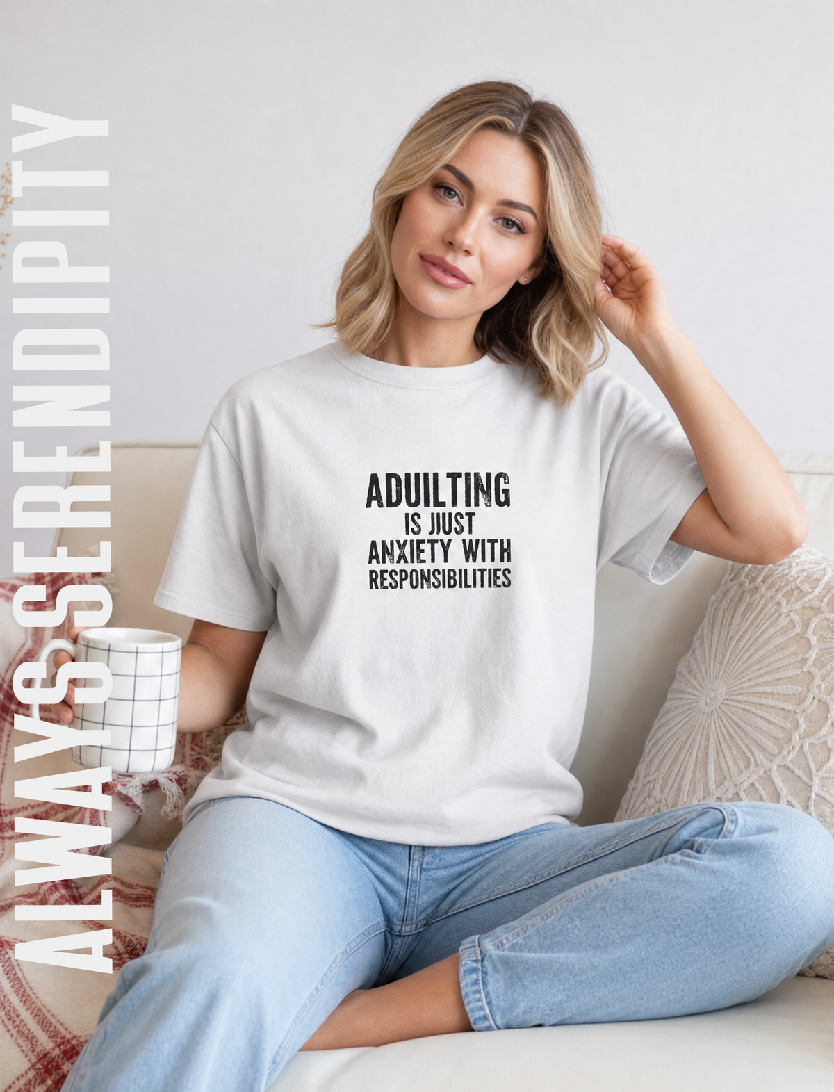 "Adulting Is Just Anxiety With Responsibilities" Graphic Tee