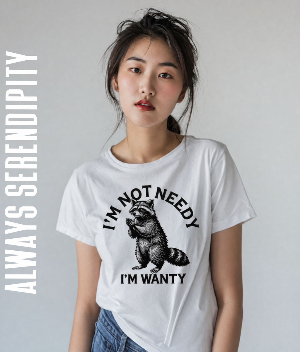 "I'm Not Needy, I'm Wanty" Raccoon Tee