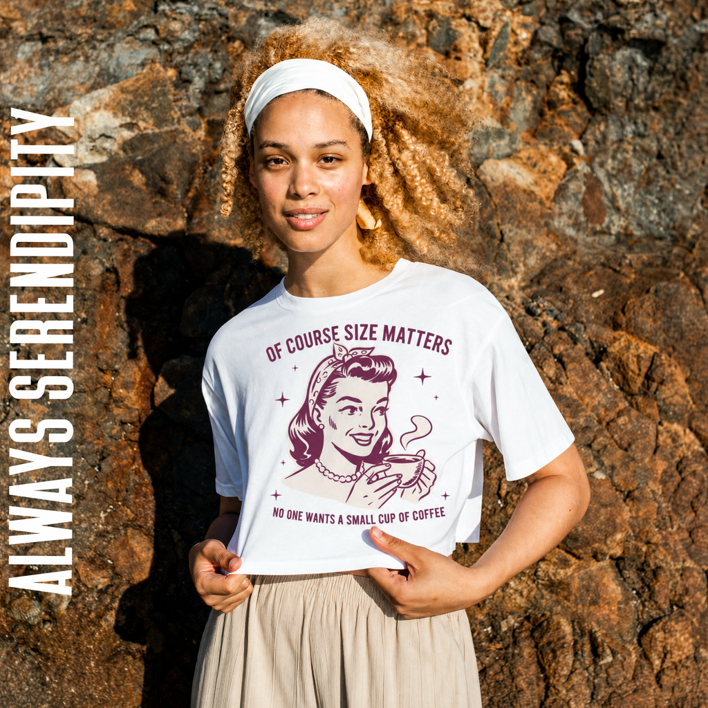 "Of Course Size Matters" Vintage Coffee Crop Tee