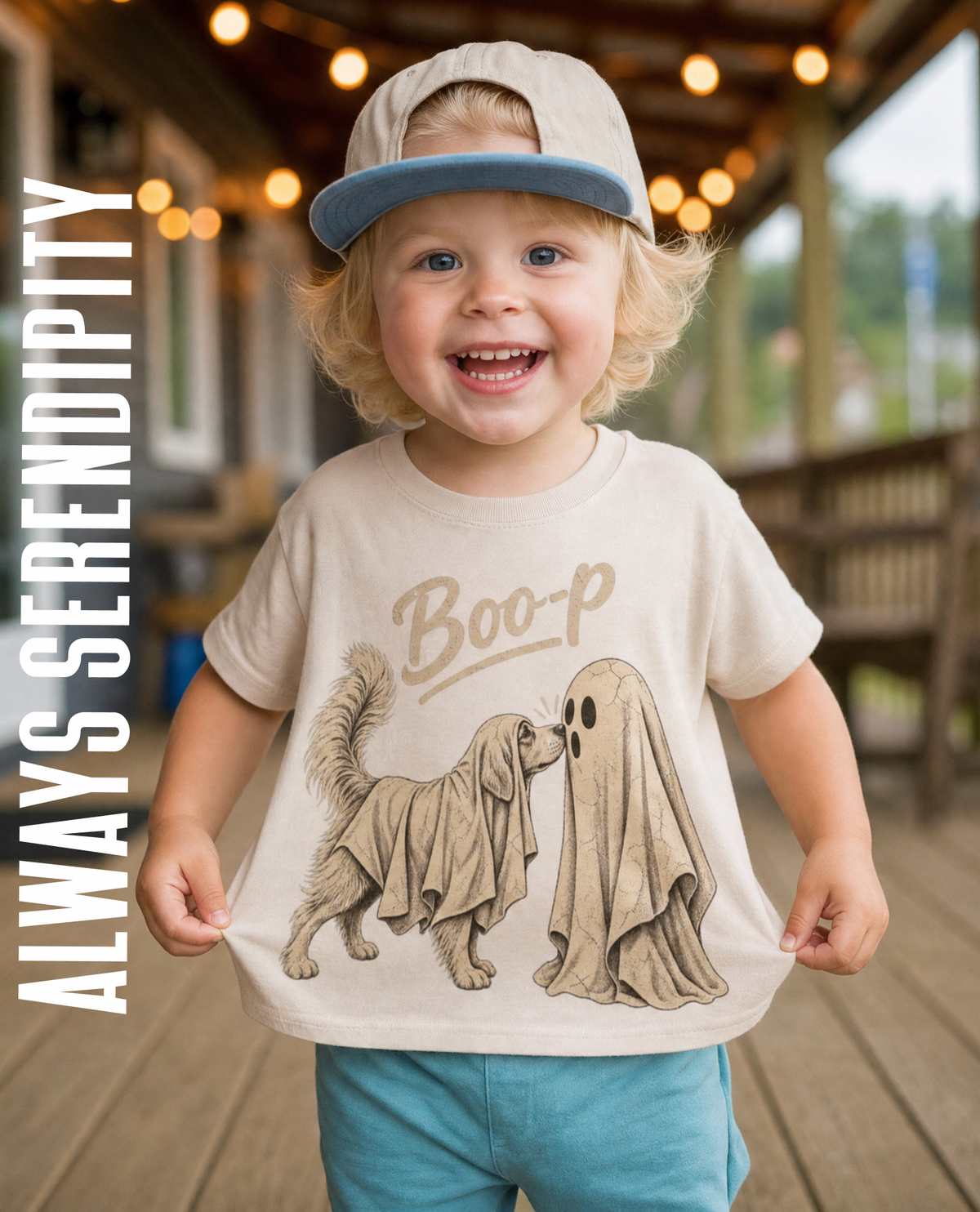 "Boo-p" Golden Retriever & Ghost Kids Tee